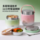 Xushansi insulated lunch box, insulated in winter, student with rice bucket, office worker rice bucket, small stainless steel soup kettle, large green + thickened thermal bag 1600ml