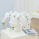 Flower e-flow Phalaenopsis artificial flower fake flower table decoration light luxury high-end flower arrangement dining table floral decoration home decoration ceramic narrow mouth plain white flat bottle
