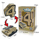 Case Family Toys Kinder große digitale deformierte Mecha-Spielzeuge frühe Bildungsbausteine ​​Jungen und Mädchen 2-6 Jahre alt 0-9 Digitalroboter Kombination Große digitale 7 Anti-Luftkanonen-Fensterfarbe Box