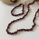 Baozha dark red garnet necklace 2024 new natural stone beaded sweater chain new Chinese style retro clavicle chain dark red necklace about 40cm+5.5cm