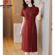 Pierre Cardin Brand Xi Grandma Mariage de mariage Banquet Emulation de soie Cloud parfum Cloud SA Robe pour femmes Mothers d'âge moyen d'été Amélioration du Cheongsam Gift 6231 Green XL
