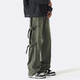 POUM casual pants men's spring and autumn style design tooling loose straight pants American niche solid color trousers men BCYMG- G060 military green XL [Suggested 130-154Jin [Jin equals 0.5 kg]]