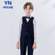 Yinuofang children's suit vest suit boys' performance costumes, navy blue dresses, navy blue: vest suits, 160CM
