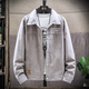 真维斯（Jeanswest）春秋季新款夹克男士修身百搭上衣服帅气潮流青年休闲百搭牛仔外套 2008卡其夹克 XL 【125-140斤】