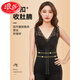 LangSha's new shapewear upper body without bra, corset top, strong tummy control, tummy control, warm vest for women, buttoned tummy control, body shaping and warmth, apricot + apricot 2XL (recommended 140-160 Jin Jin equals 0.5 kg)