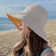 Red Dragonfly (RED DRAGONFLY) Hat Women's Summer Korean Style Sun Protection Sun Hat Seaside Travel Anti-UV Fashion Face Covering Beach Travel Hat Reversible Beige + Yellow