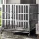 Bangkochen Stainless Steel Dog Cage Medium-sized Large Dog Square Tube Folding Pet Border Shepherd Golden Retriever Outdoor Special Small Dog Cage Full Square Tube [79*52*68cm] Teddy Pomeranian and other [folding-free installation] tray + universal wheel