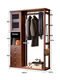 Pinka Kamel rotierender Dressing Spiegel Hanging Kleiderbügel integrierter bodengesteuertes Schlafzimmer Festholz Haushalt Multifunktionsablagerungsregale Lagerablage Rack Walnuss Farbe [120 cm breit] Aufbewahrungsobjektiv rotierende Schranktür zu Tür Installation