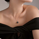 Tahitian 18K gold black pearl pendant classic round bright seawater pearl necklace S grade 9-10mm +18K gold chain