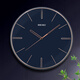 
SEIKO Japanese Seiko Clock 11-inch 28cm sweep seconds simple modern personalized bedroom living room curved glass wall clock dark blue QXA739L