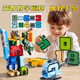 Schwebende Kinder Bildung Digital Deformation Toys Jungen 3-6 Jahre alt 5 Roboter 7 Bausteine ​​Geburtstagsgeschenk für Kindertag [10 Nummern + 5 Symbole] Schulbusspeicherbox