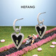 Jinzhu HEFANG He Fang Magic Adventure Earrings Trendy Personality Face-Slimming Earrings Love Earrings Birthday Gift Black