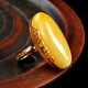 Shiqian amber beeswax ring for women, natural amber raw stone old honey chicken oil yellow beeswax ring 925 silver gold plated