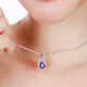 COOSZE COASZE PLATINUM COLORED GEMMES 1,53 Carat Blue Tanzanite Gem Collier Women's Gift 1.53 Carat Tanzania Blue Pendant 4a Grade