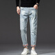 Canelin kiskha printemps Nouveau jean à neuf crédits brodé à imprimé à neuf crédits de style coréen masculin stretch mince pieds et marque à tendance rétro Everbright 869 bleu clair neuf-crédit 32 taille