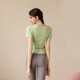 Lu Geli yoga wear women's tops sports slim short-sleeved T-shirt running quick-drying Pilates training fitness breathable tops yoga T-shirt fresh green XL recommended 115-140Jin Jin equals 0.5 kg