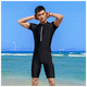 MORTEN SOLUM2025 new wetsuit one-piece men's black slim-fitting short-sleeved five-point beach sports swimsuit H95 L (height 155-170/weight 90-110 can be worn