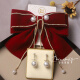 KZD Laohuang Cinjin Store Vêtements Red Velvet Bow Criffure Bridal Bride Boucle d'oreille Femme ACCESSOIRES DE CHEILS DE CHEVEUR DE MEUAUGES FEMMES 3-BOW EPIN