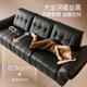 
Gu Jia Home (KUKA) large black cow sofa retro top layer cowhide sofa living room large seat 1283 [brown brown brown] three-person seat