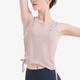 Keep quick-drying loose nude yoga suit vest for women wearing fitness clothes summer short-sleeved 12417 milk tea powder L