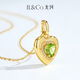 IL&CO Youke S925 silver natural peridot pendant natural colored gemstone simple single pendant necklace clavicle chain S925 silver heart-shaped peridot necklace
