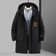 Chenxuan trendy fat man thickened mid-length cotton coat plus fat and loose winter cotton coat fat man coat large size men's cotton coat black 10XL (290-310Jin Jin is equal to 0.5 kg)