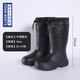 Fleece Rain Shoes for Women Warm and Anti-Slip Thickened Winter Rain Boots Waterproof Cotton Shoes for Men EVA Foam Lightweight All-in-One Shoes H1 902 Black 36/37