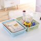 Qianxuan simple rectangular plastic basket kitchen storage basket desktop file storage basket bathroom cosmetic storage basket large white