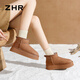 ZHR snow boots women's 2025 new winter Northeast thickened warm women's boots thick-soled versatile short boots AB50 camel 37