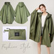 
Freesmily Japanese cape large size raincoat for women adult fashion hiking long bike poncho men Korean outdoor waterproof military green/7029 XL