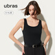 Ubras simple spaghetti straps slim fit vest with suspenders base ribbed high elastic soft breathable inner white M