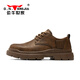 Bull family men's shoes autumn and winter business casual large leather shoes retro British style men's work shoes