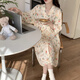 贝逸芙睡袍春秋款女纯棉纱布蜜桃夏季浴袍日式和服浴衣女款睡裙夏款睡衣 QKM672#兔子 XL