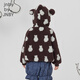 Jnby by JNBY Parent-child clothing Jiangnan Buyi children's clothing autumn knitted jacket cute ears hooded boys and girls 1N9A12940 900 brown color mixed 170 cm (adult)