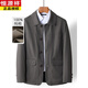 Hengyuanxiang dad jacket spring and autumn middle-aged and elderly men's cotton jacket grandpa clothes middle-aged tops casual spring clothes gray 2XL