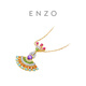 Chow Tai Fook ENZO dance skirt 18K gold colorful gemstone diamond pendant female EZV3411 birthday gift free silver chain EZV3411