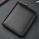 Feiying Castle Genauer Lederkartenbeutel für Männer Anti-Demagnetisierung Multifunktionaler Kopfschicht Cowide Fashion Visitenkarte Inhaber Casual Bank Card Wallet Lizenz Leder-Hülle Zertifikat Schwarz Schwarz Schwarz