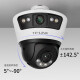 
TP-LINK surveillance camera POE powered by home warehouse fish pond network monitor 360 degree panoramic high-definition waterproof full-color dual-gun ball integrated machine TL-IPC689P-A4 [4 million dual cameras] standard (64G card)
