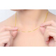 Fat Donglai quality ultra-fine 18k gold necklace for women with fine gold color snake bone gold clavicle O-shaped chain simple sweater chain snake bone necklace + three transfer beads pendant x 2.3g x 4