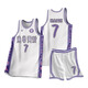 AOER 2024 Nouvel uniforme de basket-ball set pour les hommes et les femmes des collèges sur mesure américains en jersey à séchage rapide Concours d'équipe de concours uniforme personnalisé 719-platine (style américain) L (hauteur suggérée 165-170 cm)