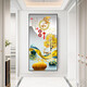 Pintura decorativa del porche de Mohu Pintura vertical de porche simple Puerta opuesta Mural Corredor Nordic Corredor Inicio Home y Fugui 12149 Porcelana de cristal de alto transparente-Marco negro 90*180 Customizado Customizado
