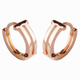 DL 1998 Fat Donglai same style 18k rose gold earrings, simple style, small earrings plated with mini circles, niche design, fashionable, rose gold, striped style 1 pair