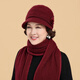 Gu Wenlun's hat with wig for middle-aged and elderly women in autumn and winter 2025 season mother's style short curly hair full head hat plus velvet versatile style (khaki hat) dark brown curly hair (hair net)