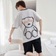 Shihuaxiang pajamas men's summer 2025 new style for young students short-sleeved thin summer men's home clothing set b1478 back bear M small size (high about 160-weight 70-90 Jin[Jin equals 0.5 kg])