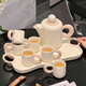 Manguangguang Ceramic Water Cup Set Home Living Room High-end Kettle Cup Set Light Luxury Housewarming Tea Set Tea Cup Complete Set Ceramic Water Set (kettle + tray + 6 cups)