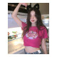 Shang Jianfen Camiseta corta pequeña para mujeres Rose Rose 2025 New Pure Deseo Short Short Slim Top Slim Wear Rose Rose 9740 m