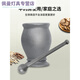 Cast iron tamping pot, nest-to-nest punching cylinder, mortar, pestle, cylinder, mortar, mortar, grinder, grinding and mashing pepper, extra large Panax notoginseng leather cover