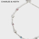 CHARLES&KEITH blue secret design adjustable bracelet for birthday gift CK5-12120398 Silver 24.9cm 1 piece