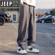 JEEP SPIRIT吉普男士休闲裤2025年秋季宽松大码新款运动裤束脚卫男款潮裤 9207黑色 加绒 L 【111-120斤】