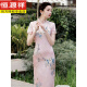 Hengyuanxiang showcase Chinese style 2025 new retro young and improved elegant girl slim daily long cheongsam dress Silk 23 6210 lotus L